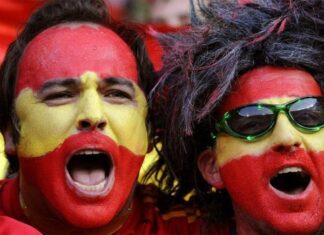 El maquillaje más futbolero