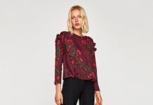 Camisas de Mujer del Catálogo Zara Blusa de cuadros y flores