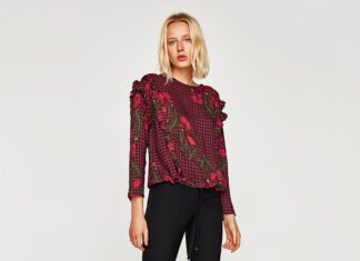 Camisas de Mujer del Catálogo Zara Blusa de cuadros y flores